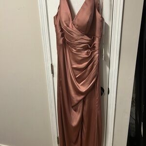 Sophisticated Satin Maxi Dress in Blush
